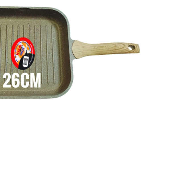 Kiam Grill Pans Non-Stick Die-Casting Frying Pan Silicon Handle 26Cm 